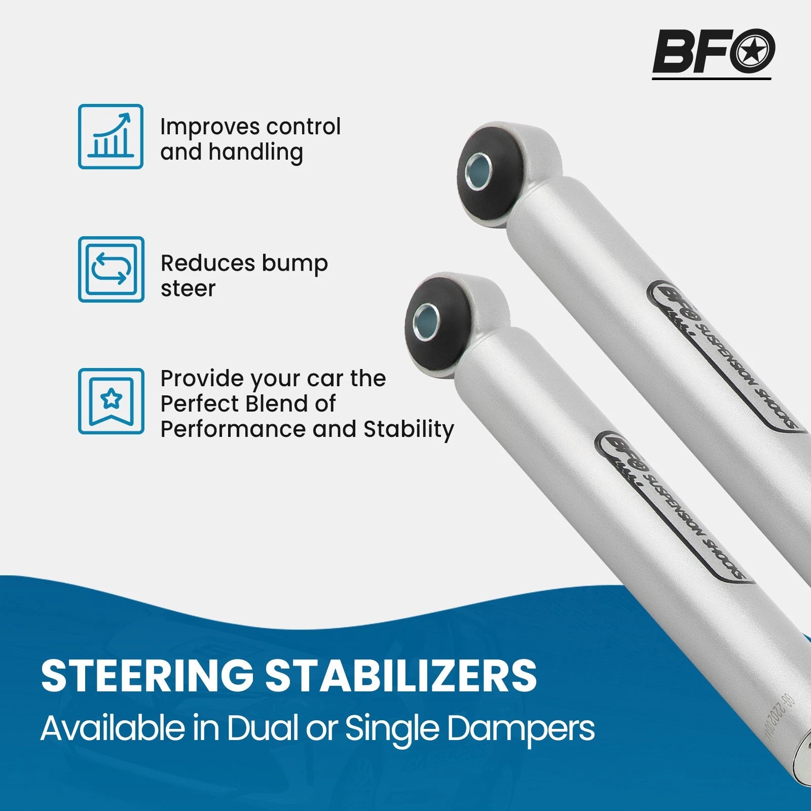 Front Dual Steering Stabilizer for Jeep Wrangler TJ/LJ (1997–2006)