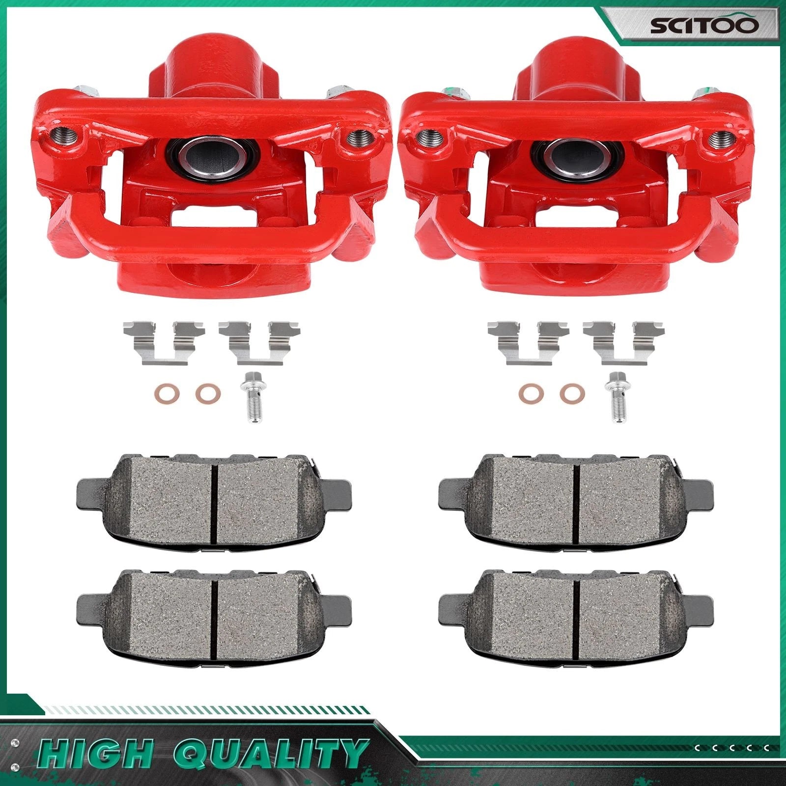 Rear Brake Calipers Kit with Ceramic Pads for Nissan Sentra (2011–2012, 2014–2016)