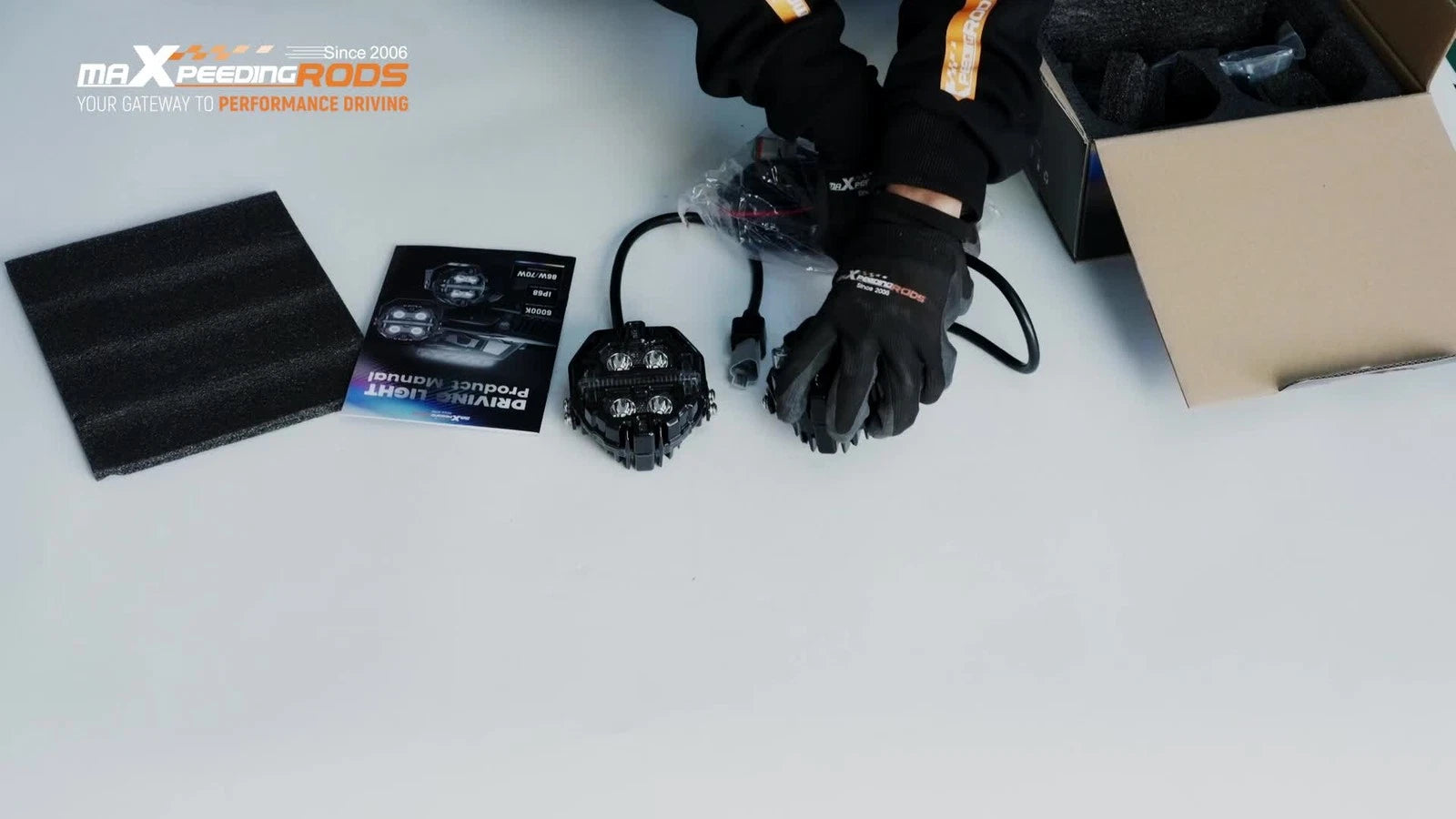 160W LED Driving Lights for Universal Vehicles (IP68, 19200LM, RGB)