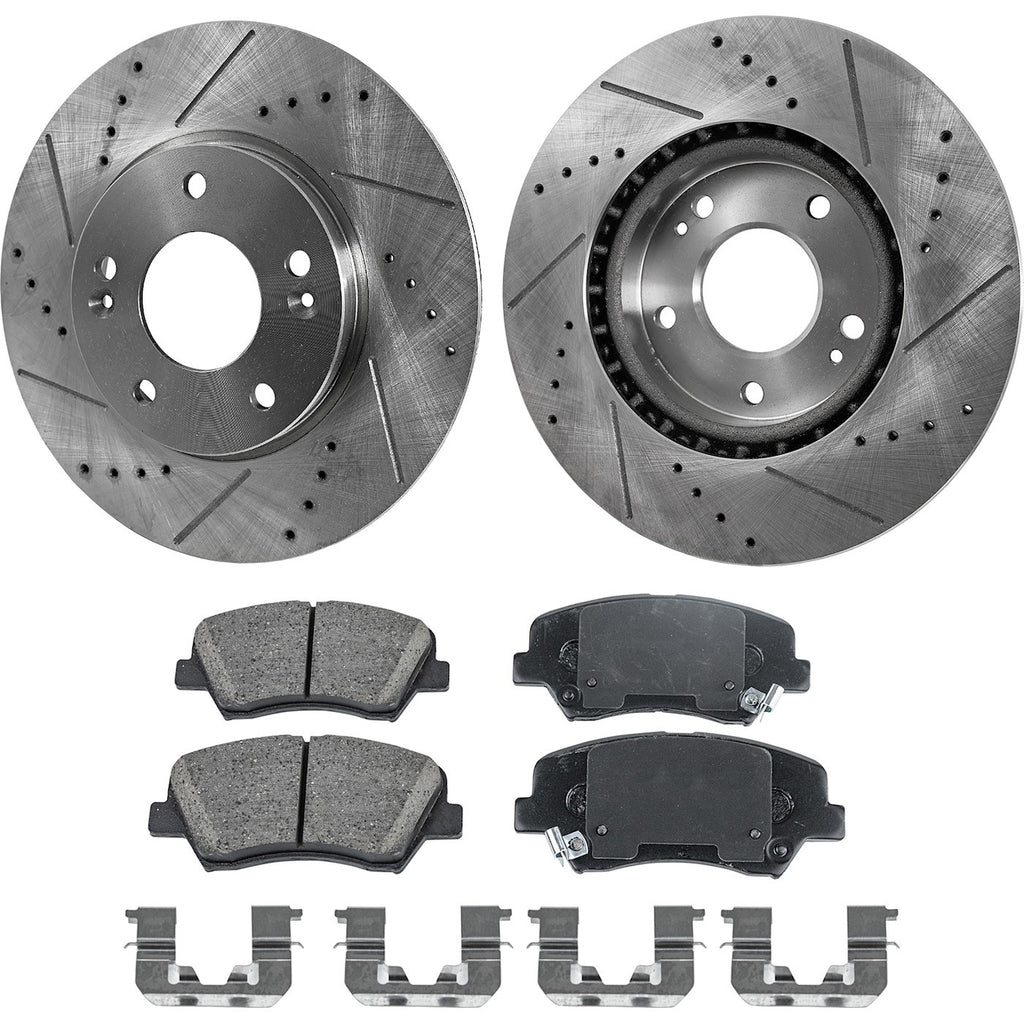 Brake Disc Rotors and Pads Kit for Hyundai Elantra GT, Kia Forte Koup