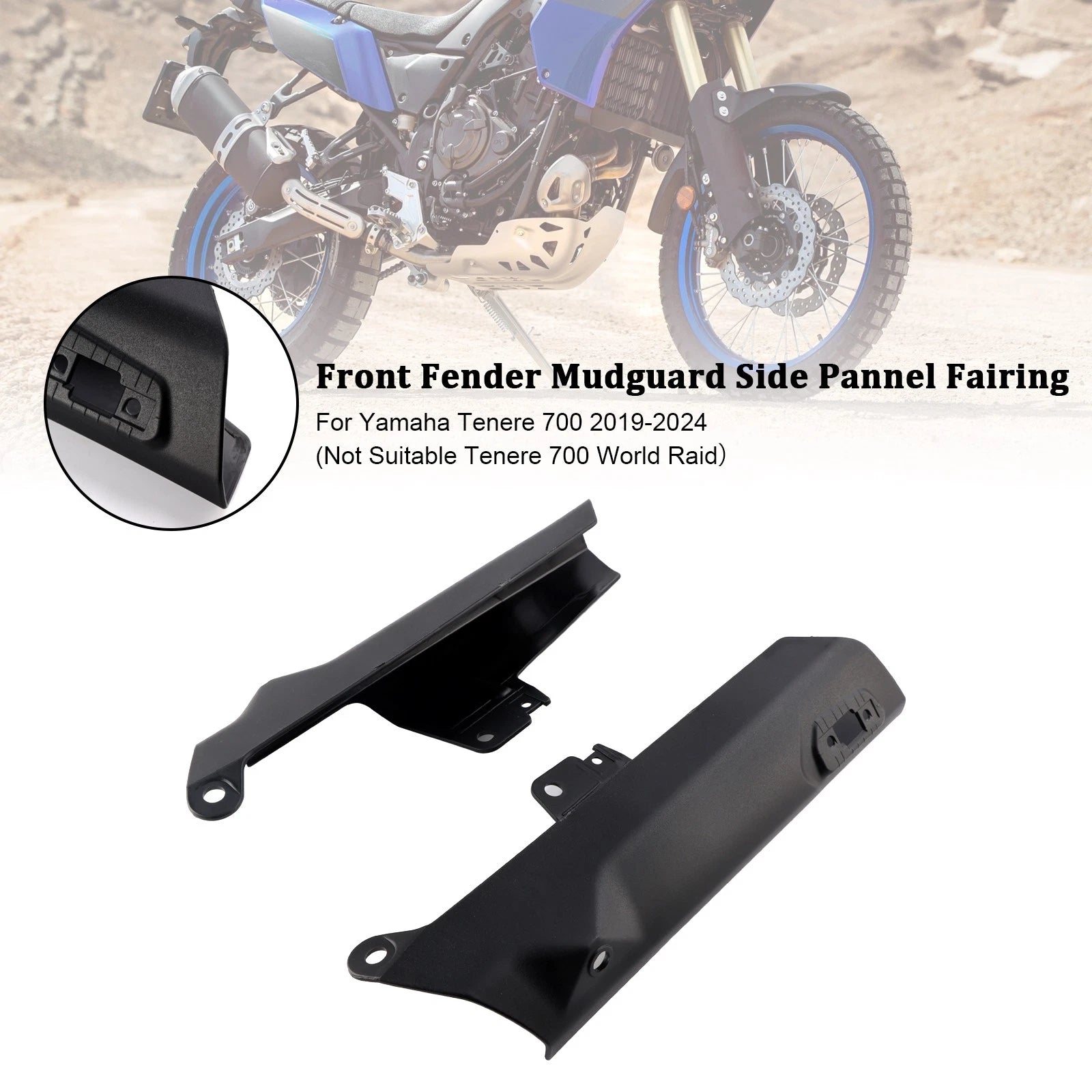 Front Fender Side Panel Protector for Yamaha Tenere 700 (2019–2024) Black