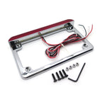 Chrome License Plate Frame with 6" LED for Honda/Suzuki/Yamaha/Kawasaki/Harley