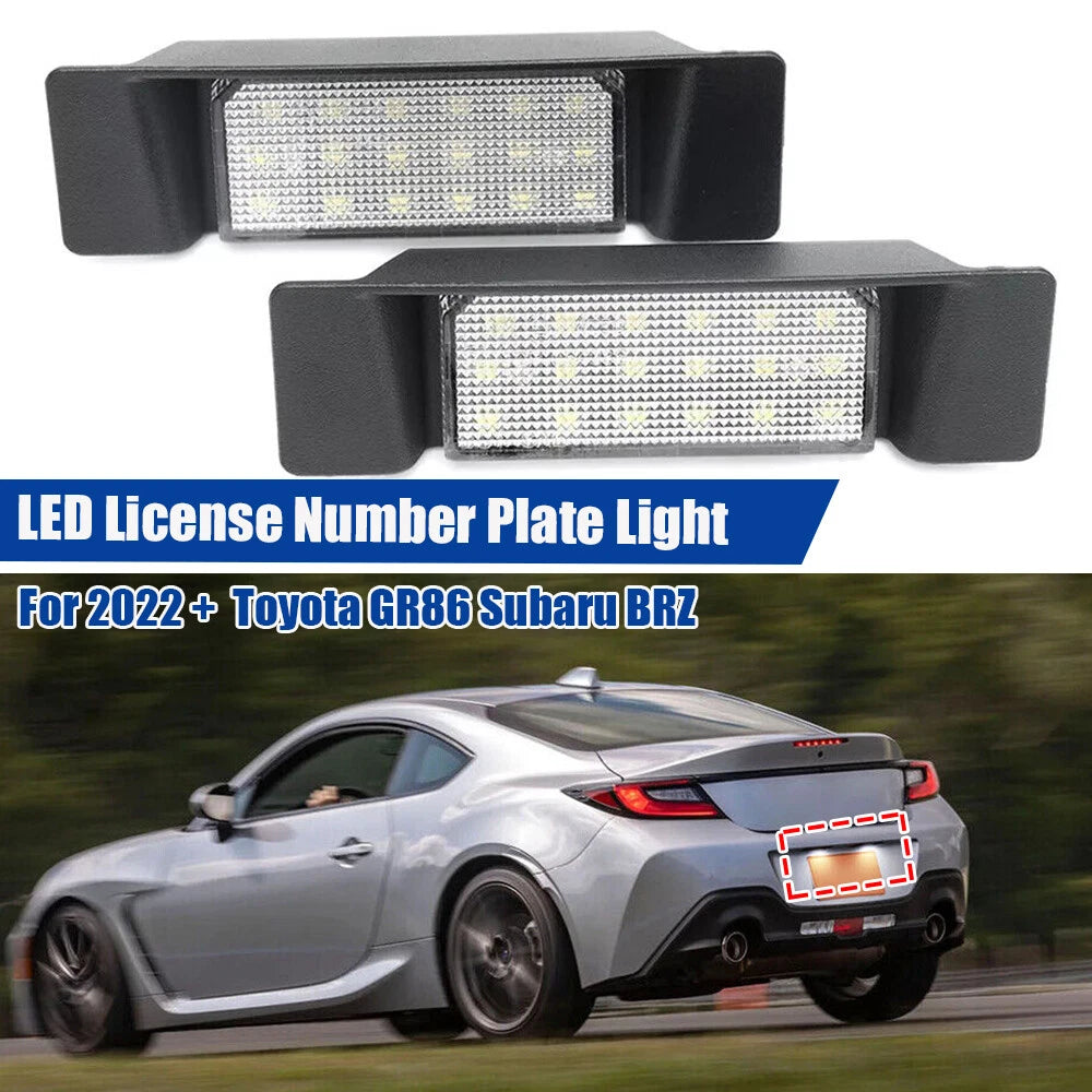 White LED License Plate Light for Toyota GR86 / Subaru BRZ (2022–2024)