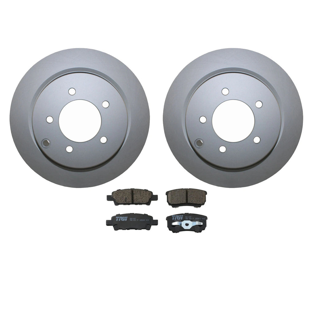 Rear Brake Kit 302mm Disc Rotors & TRW Pro Ceramic Pads for Chrysler Dodge Jeep