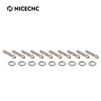 Set of 8 Titanium Alloy Cam Cover Screws for Harley Road Glide, Road King, Street Glide (2015–2023)