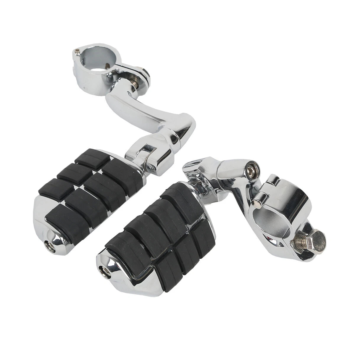 32mm 1.25" Chrome Highway Long Foot Pegs for Harley Dyna Softail