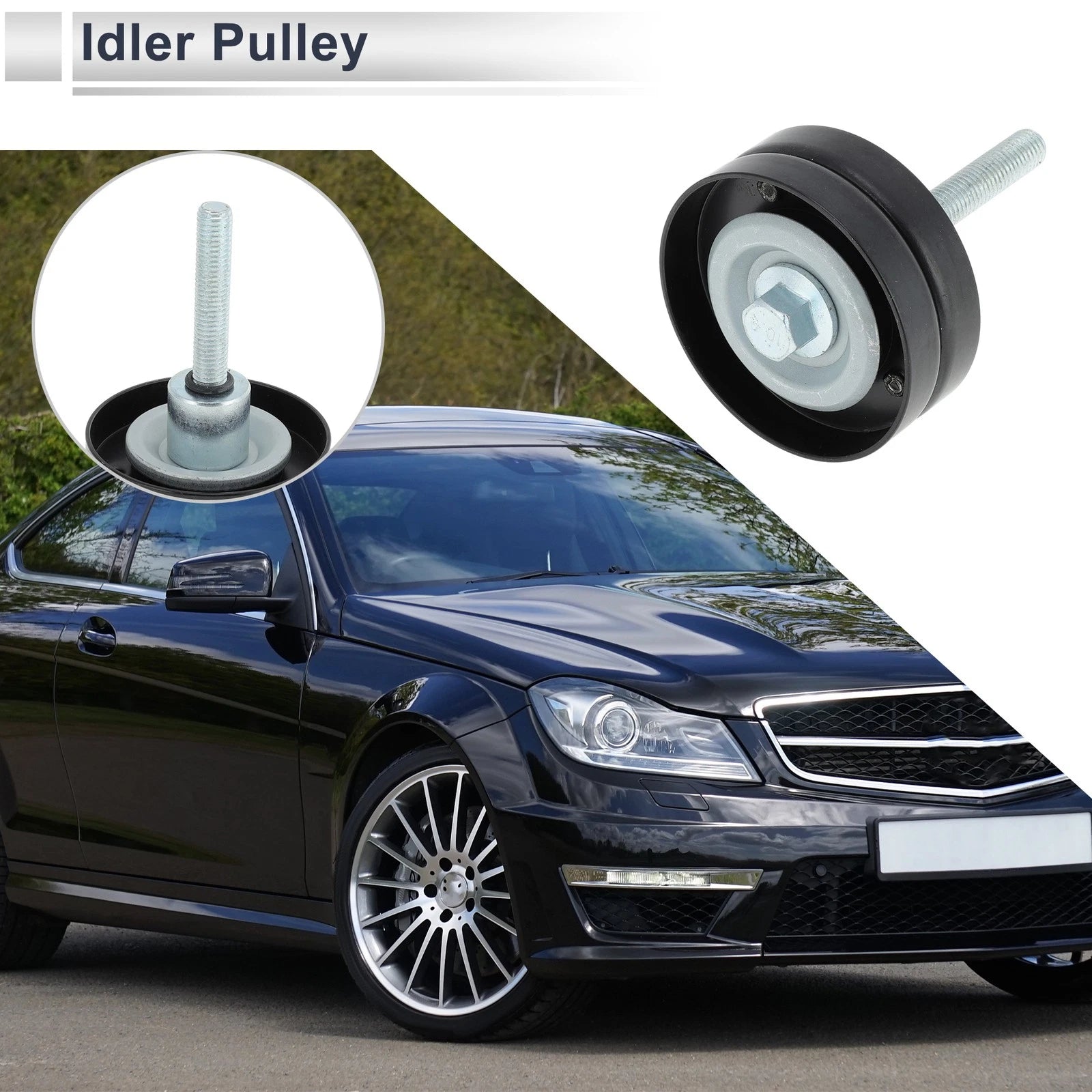 Drive Belt Idler Pulley for Volkswagen Jetta (2013–2016) No. 03C145276B Black