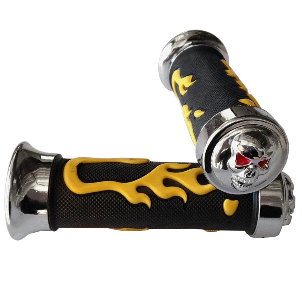 7/8" Yellow Flame Hand Grips for Kawasaki Z1000 Z750 ER6n ER6f ZRX (2003–2023)