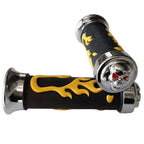 7/8" Yellow Flame Hand Grips for Kawasaki Z1000 Z750 ER6n ER6f ZRX (2003–2023)