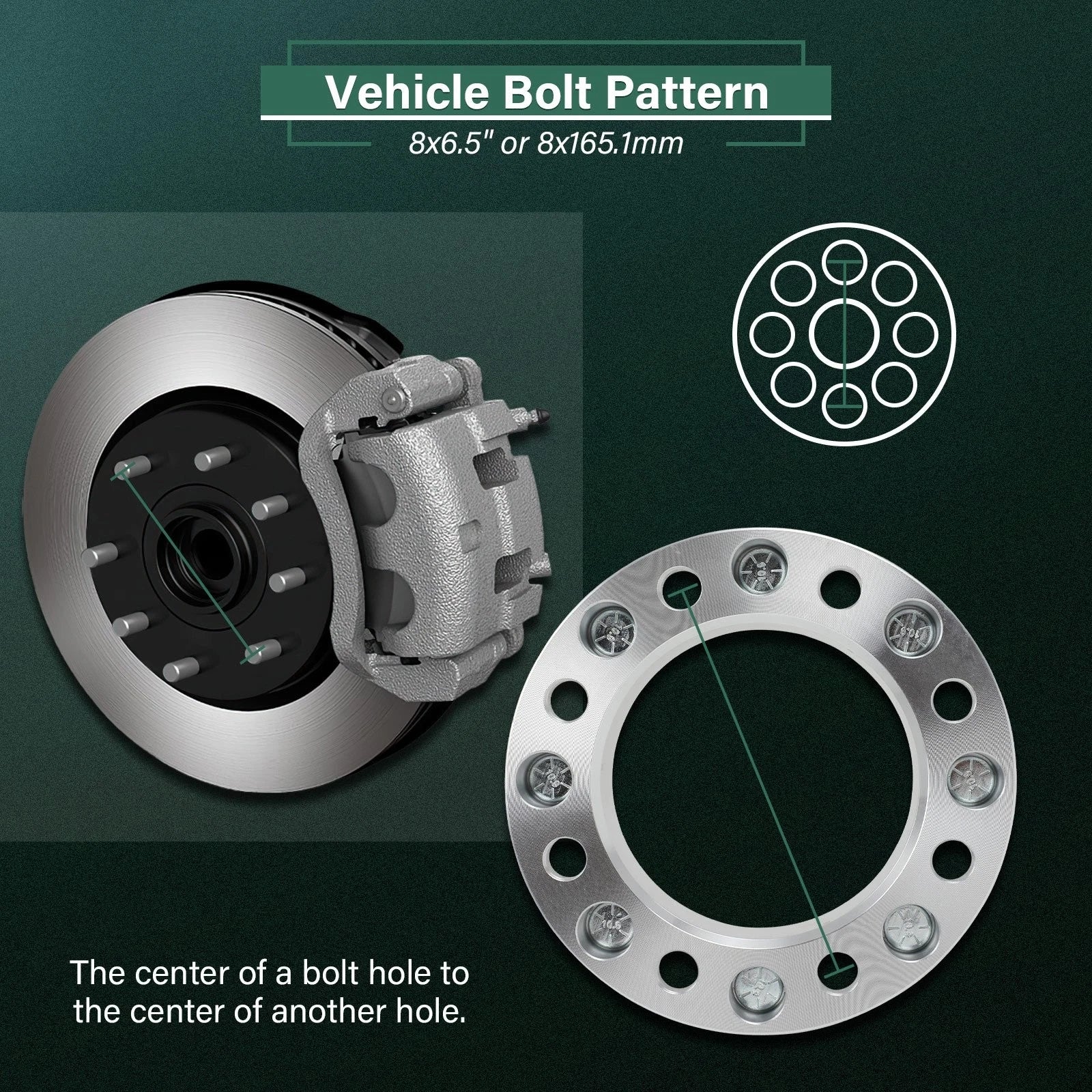 4X 1.5" Wheel Adapters 8x6.5/8x165.1 to 8x170 for Dodge Ram 2500 3500 (1994–2023)
