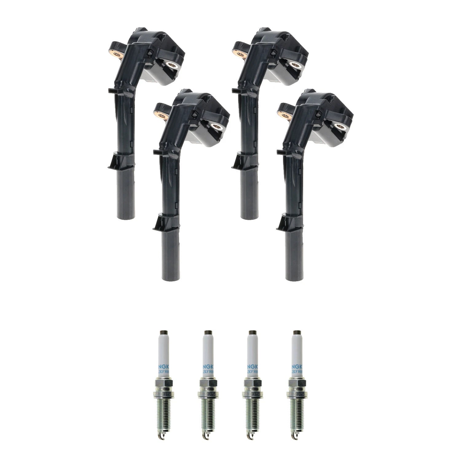 Set of 4 Ignition Coils & NGK Iridium Spark Plugs for Mercedes CLA45 AMG (2014–2019)