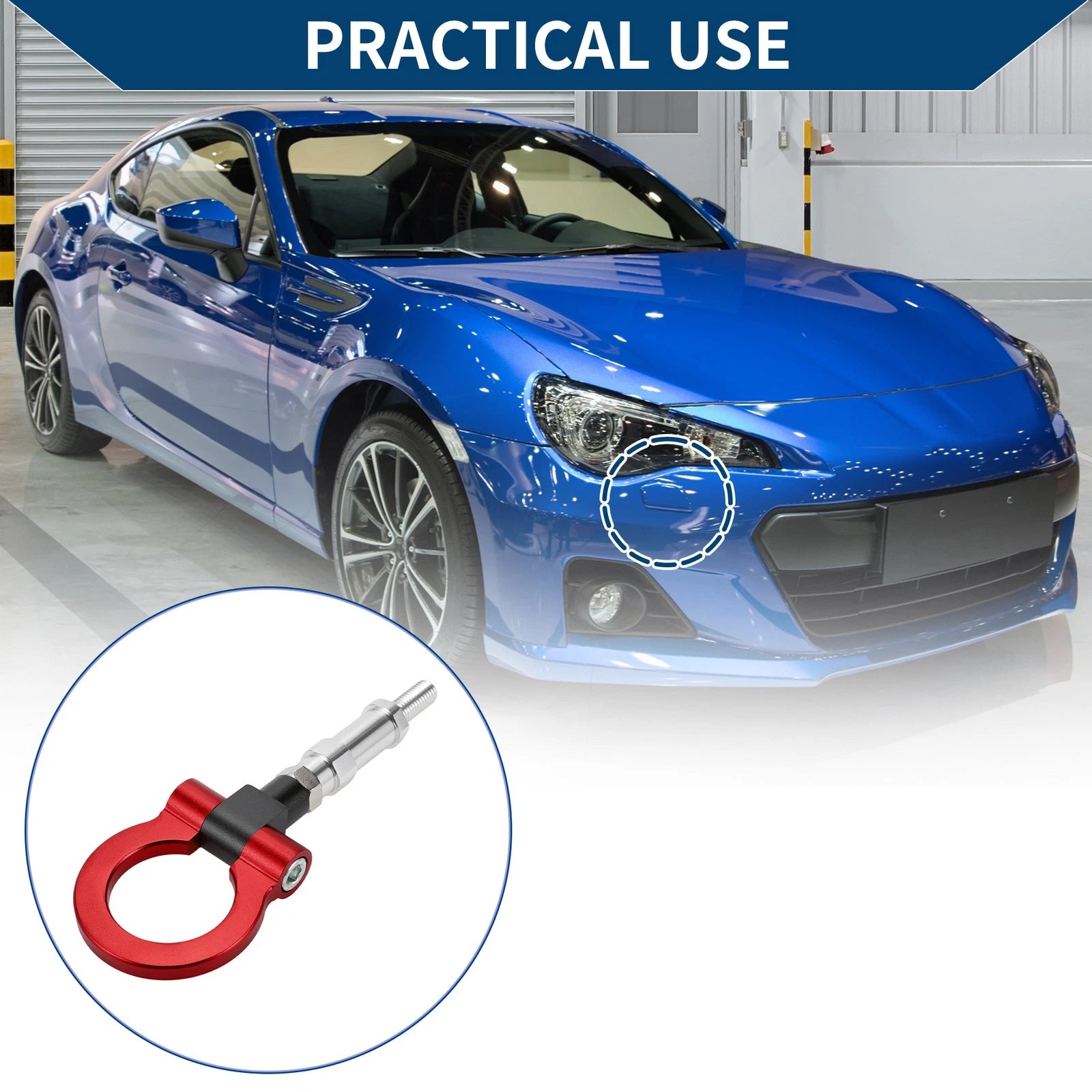 Tow Hook Ring for Honda S2000 (2000–2009) - Metal, Red