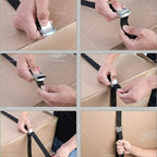 Set of 4 Metal Buckle Cam Tie Down Straps for Heavy Luggage Cargo