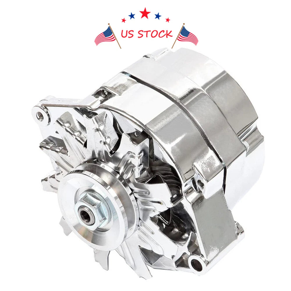 Chrome 12V Alternator for Chevy BBC SBC (1969-1995)