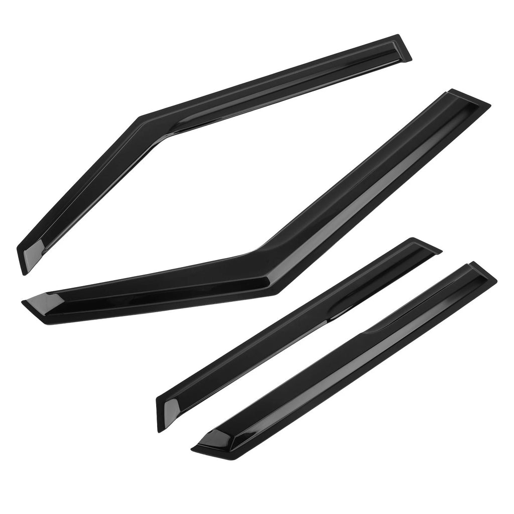 Set of 4 Window Visor Rain Guards for KIA Soul (2020–2024) Outside Mount Black