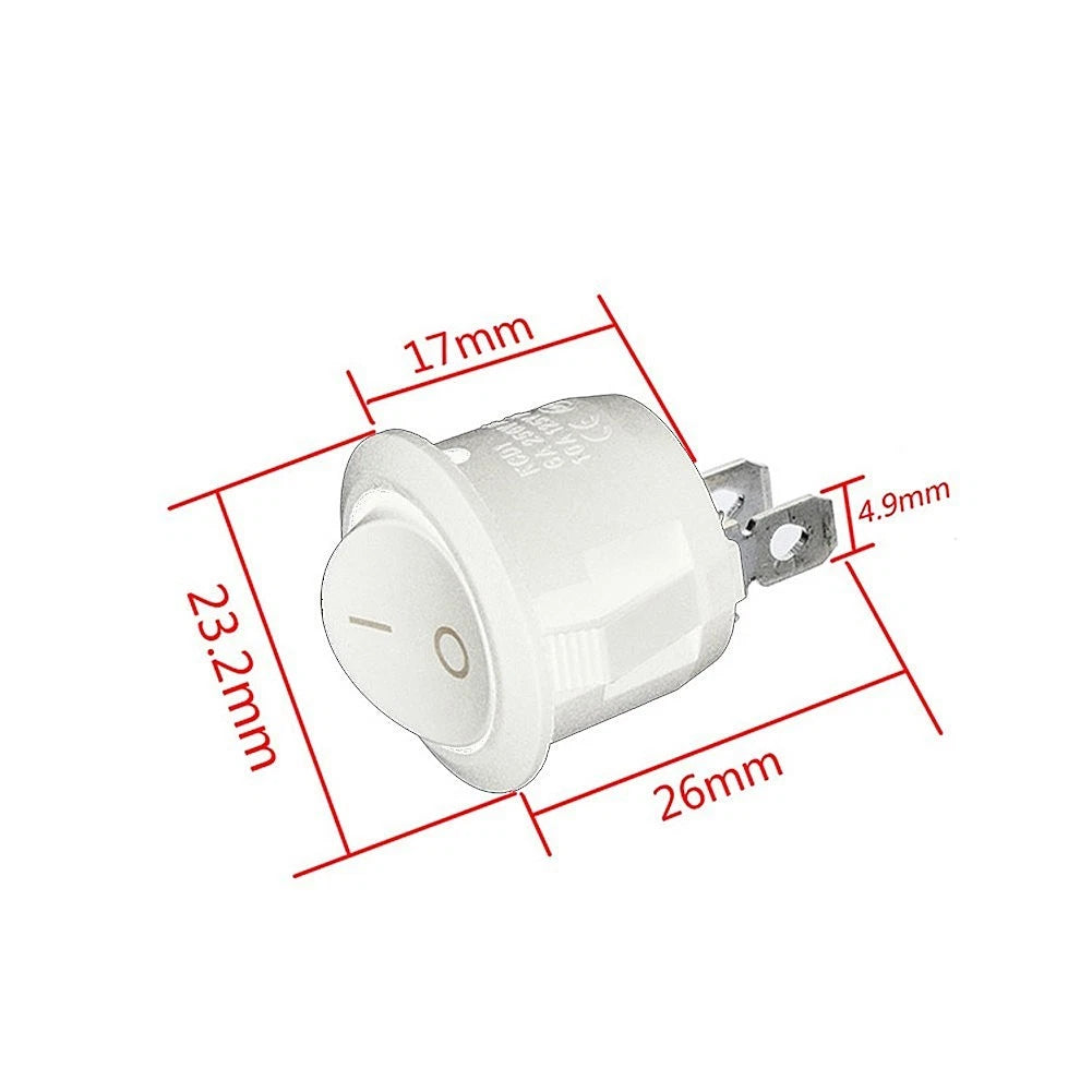 5X Round Rocker ON/OFF Toggle 2 Pin SPST Switch for Car Caravan Boat