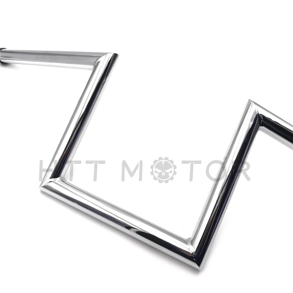 Chrome 7" Smooth Z-Bar Handlebars for Harley Sportster Dyna