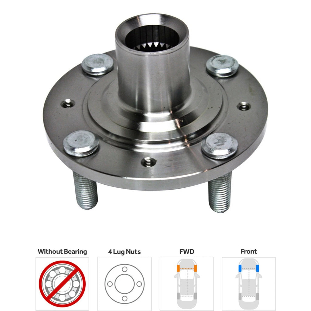 Set of 2 Wheel Hubs for Honda Civic (1992–2000) Front 4 Lug