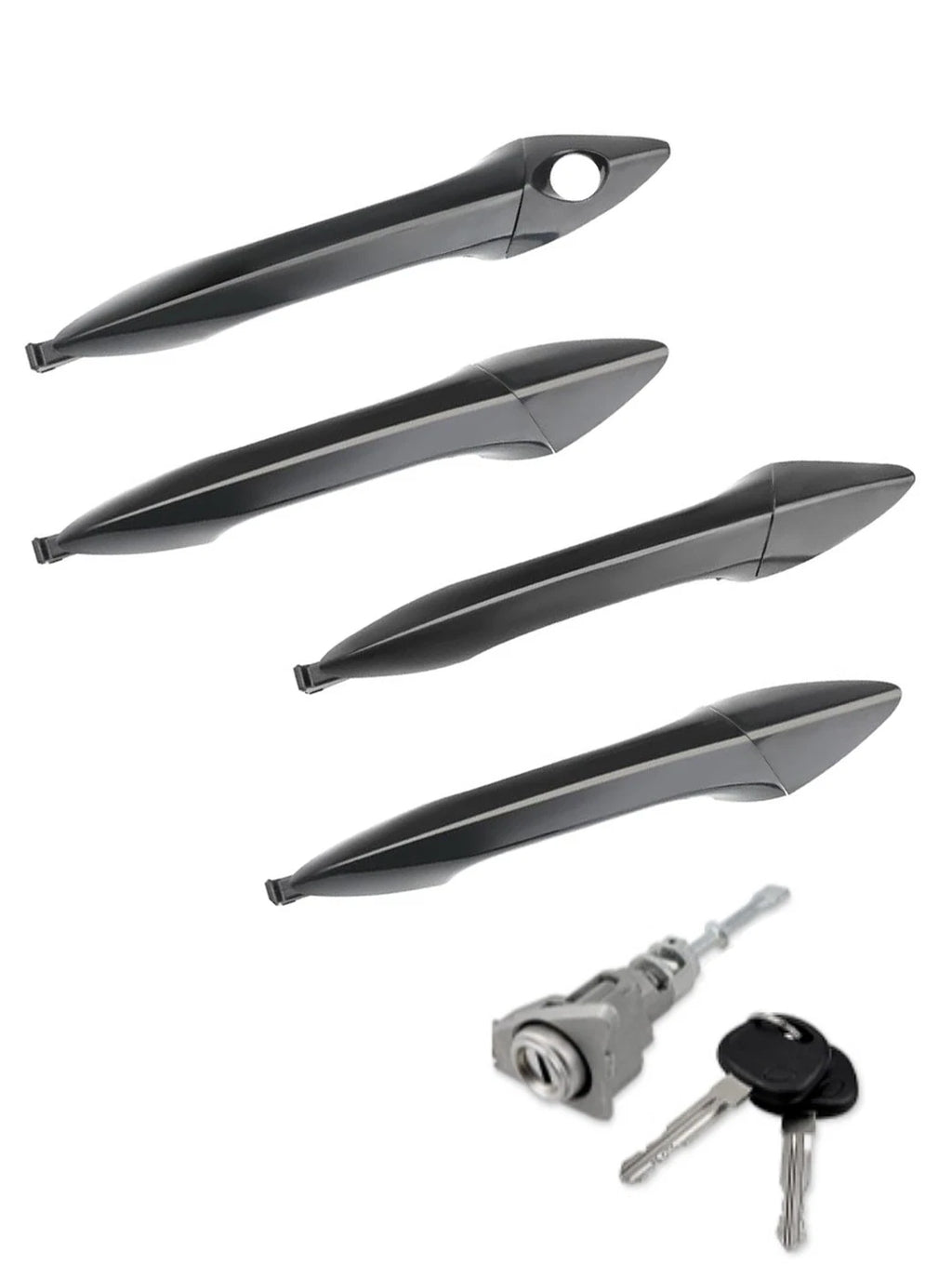 4X Outside Exterior Door Handles w/ Lock Cylinder for Hyundai Elantra (2011–2016)