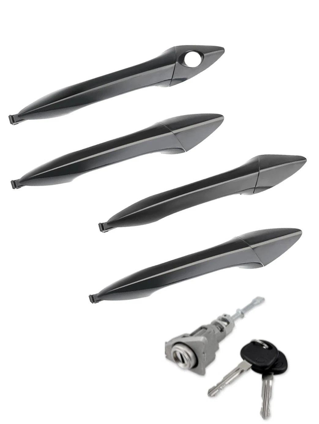 4X Outside Exterior Door Handles w/ Lock Cylinder for Hyundai Elantra (2011–2016)