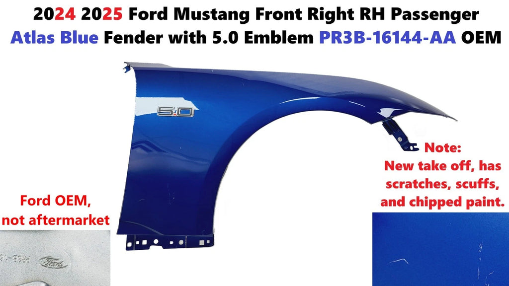 Front Right Fender for Ford Mustang GT (2024–2025) PR3B-16144-AA