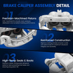 Pair Front Disc Brake Calipers w/ Bracket for Nissan Frontier D21 (1992–2004)