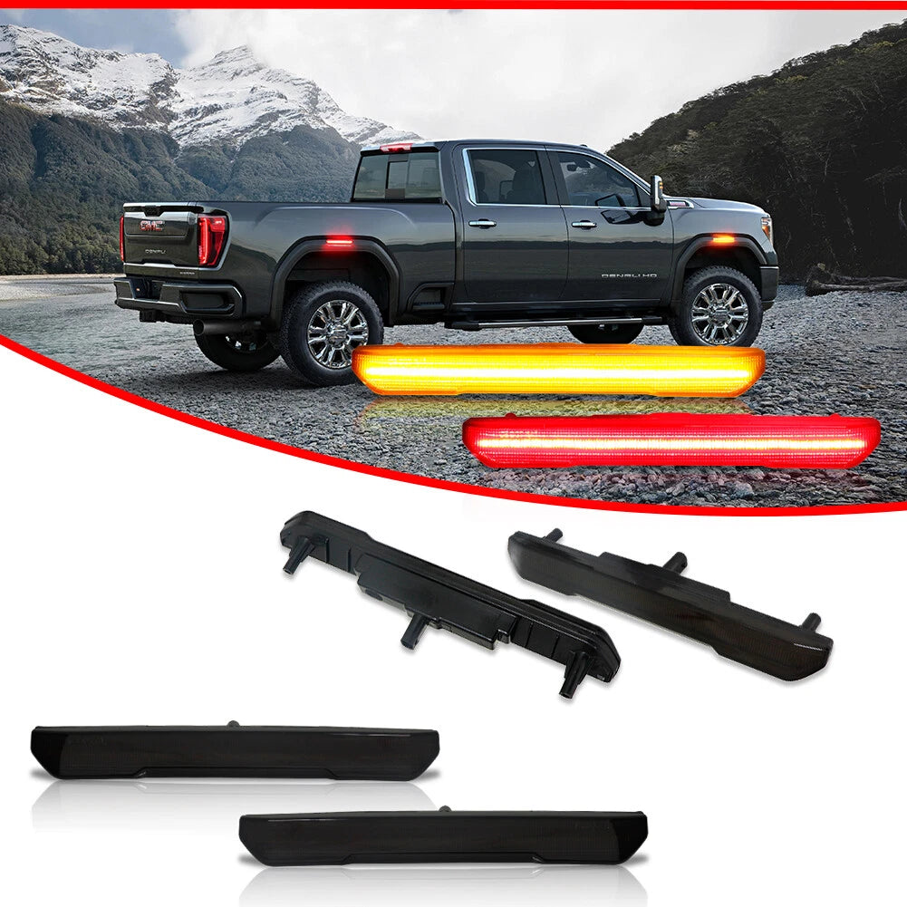 Smoked LED Side Marker Lights for GMC Sierra 2500 3500 (2020–2024)