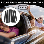 6 x Car Pillar Window Trim Covers for Honda CR-V (2007-2011) Black Carbon Fiber