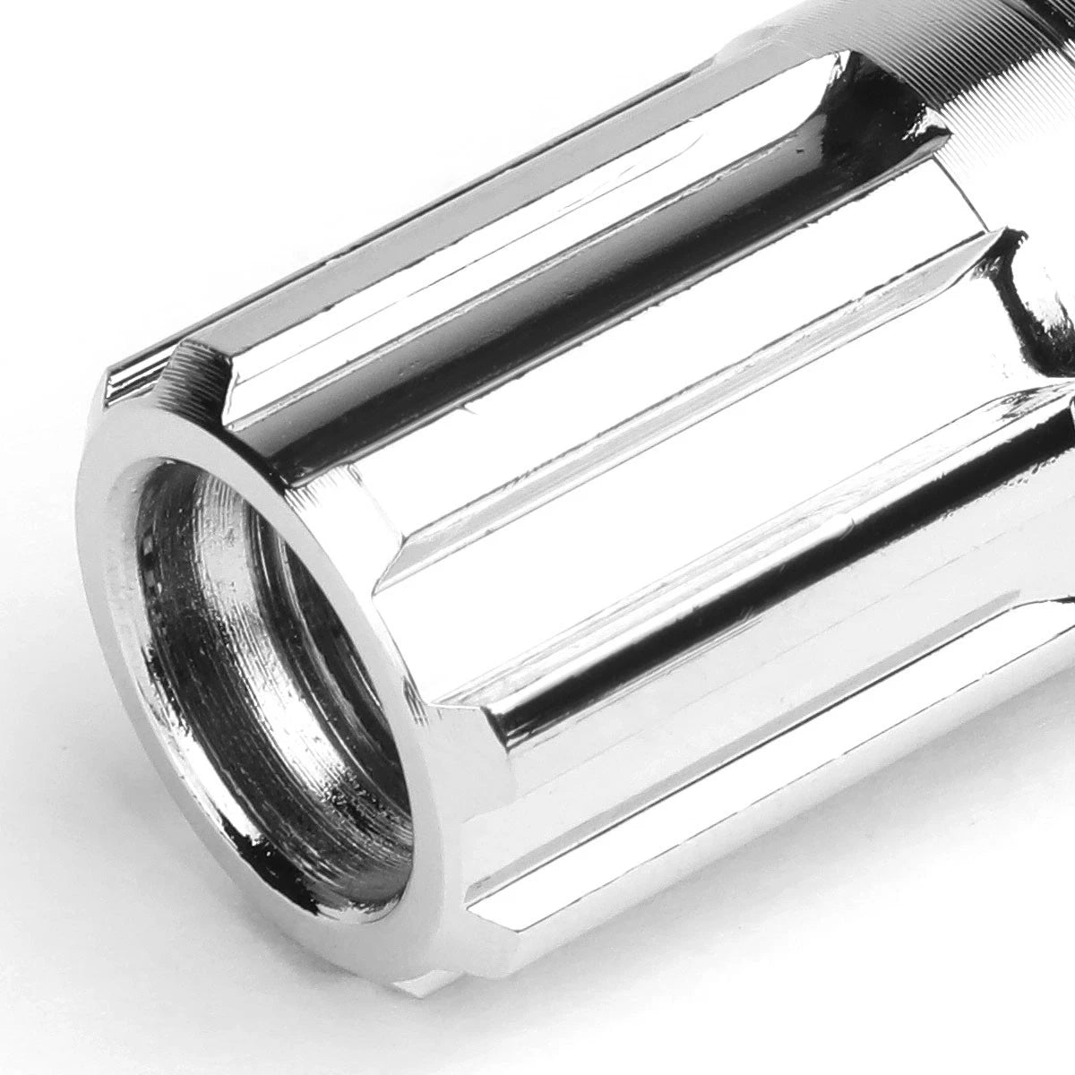Set of 16 Steel Chrome Lug Nuts + Key M12x1.25 for Open-End Rims
