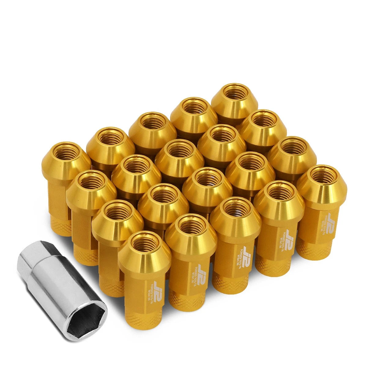 20Pcs J2 7075-T6 Forged Aluminum M12x1.5 Open-End Lug Nut Set for