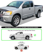 5-Inch Matte Black Running Boards for Nissan Titan King Cab (2004–2024)