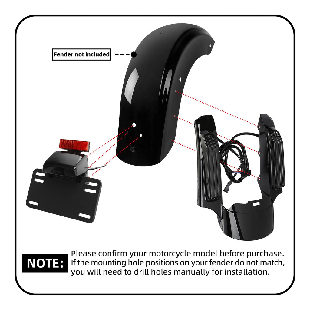 Rear Fender Fascia for Harley Electra Glide, Street Glide, Road Glide, Road King (2014–2023)