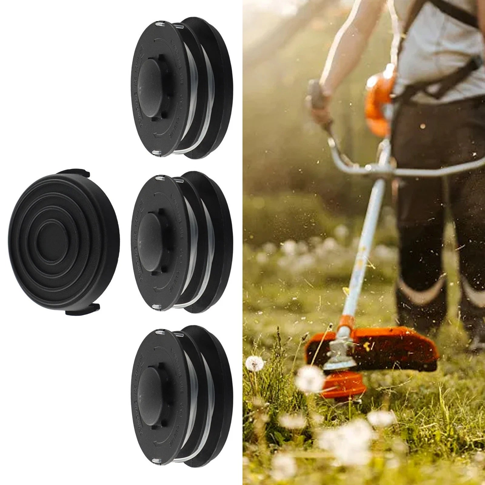 Set of 2 Spools Cap Cover for Einhell GC-ET 4530 (3405685)