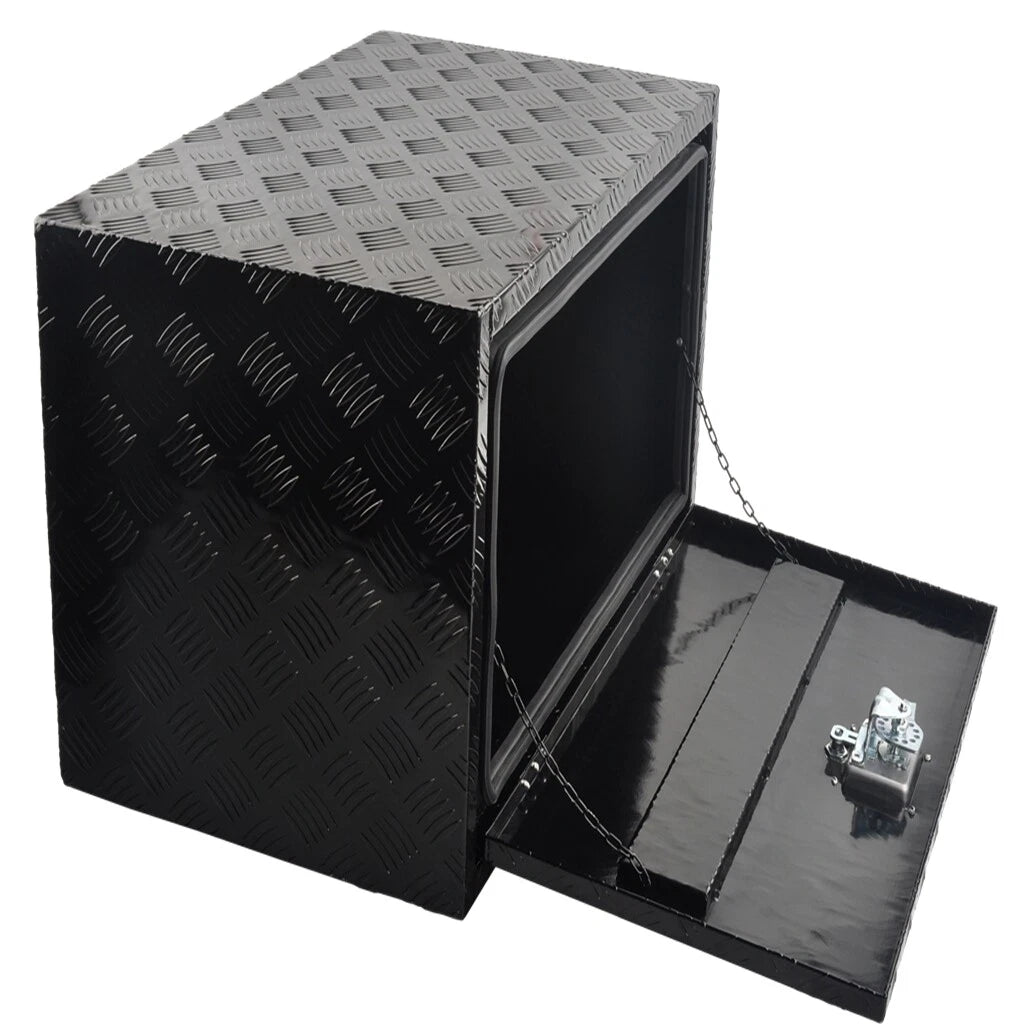 30" x 18" x 18" Black Aluminum Tool Box for Pickup Truck (Fits Most Models)