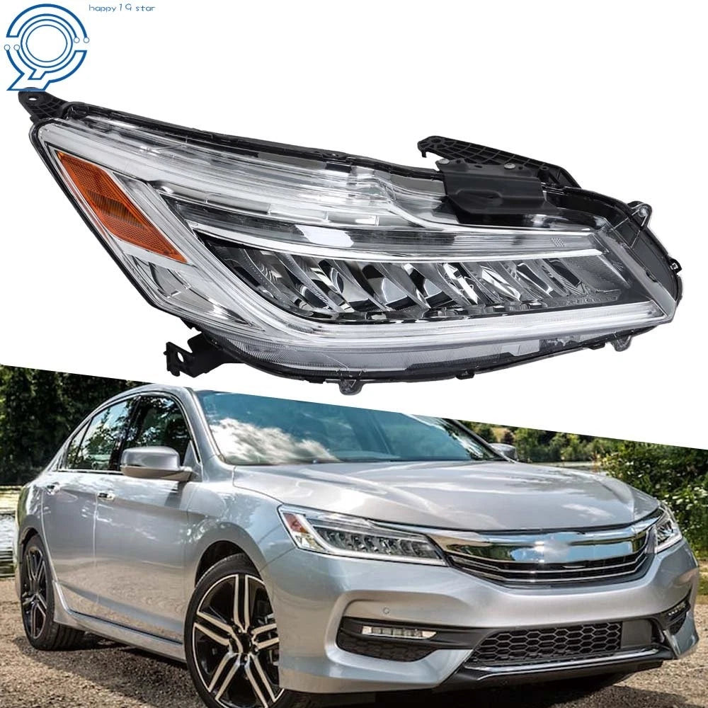 LED Headlight for Honda Accord Sedan (2016–2017) Chrome Housing
