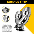Dual Pipe Exhaust Tip 2.5'' Inlet 7'' Outlet for Universal Fit (EXV)