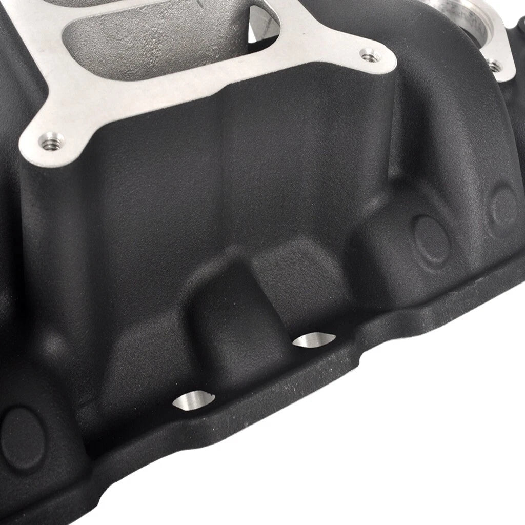 Aluminum Dual Plane Intake Manifold for Chevy 350 (1955–1995) Black