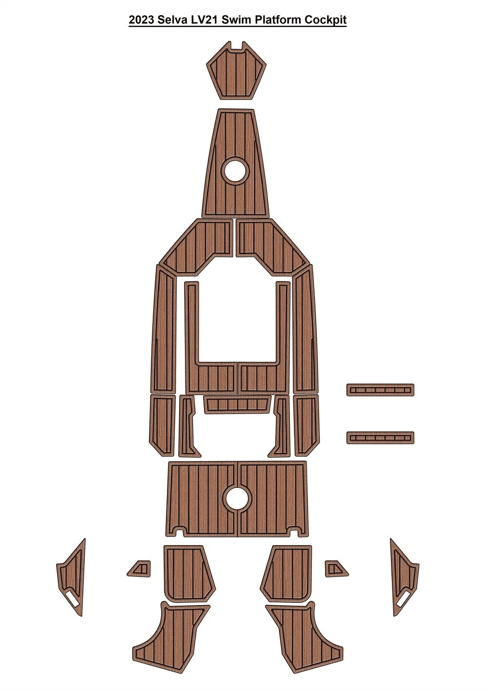 EVA Pads for Selva LV21 (2023) - Teak Faux Flooring Mat