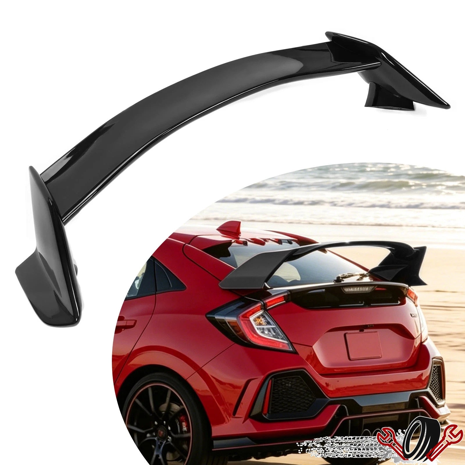 Rear Trunk Wing Spoiler for Honda Civic Hatchback (2016–2021) Gloss Black