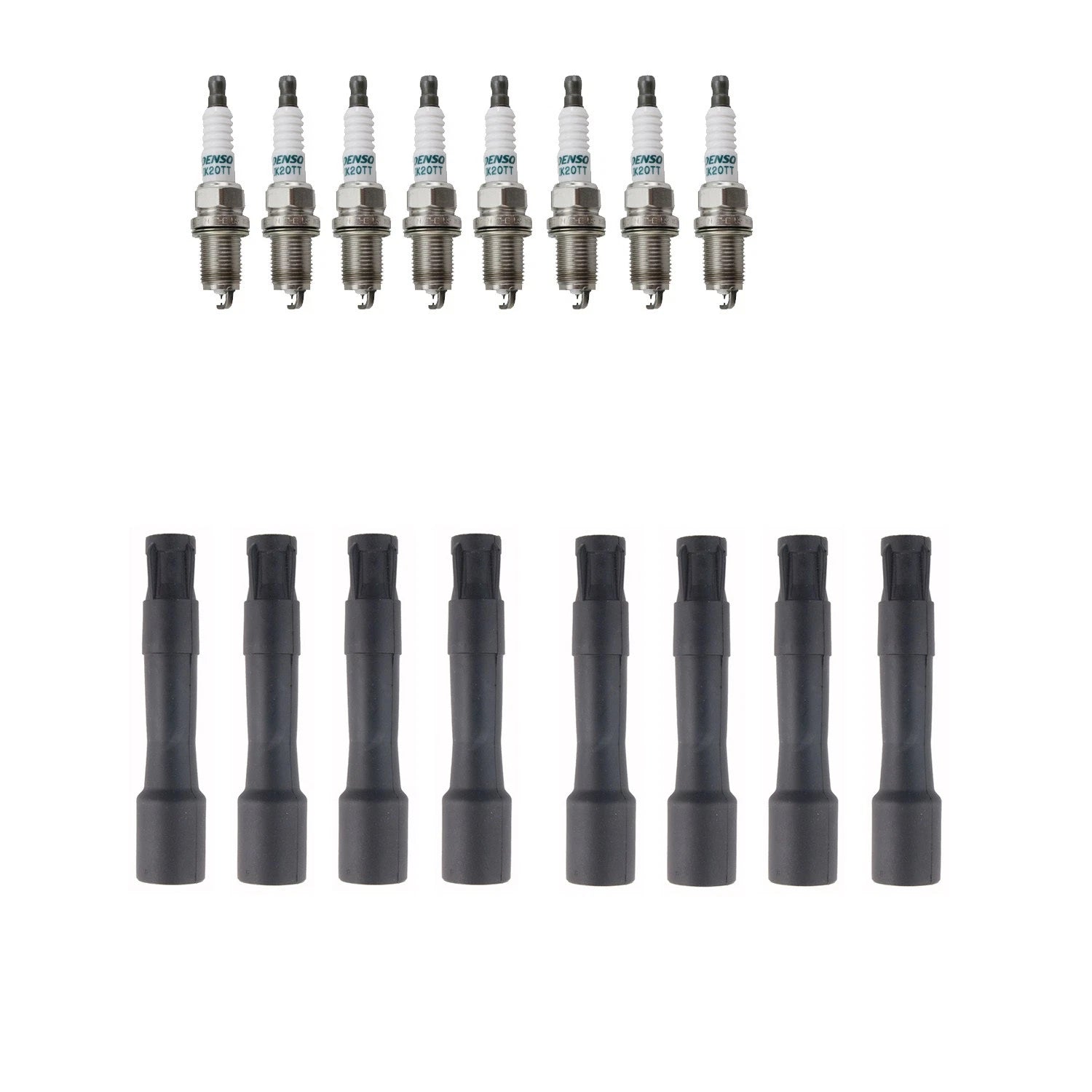 Denso 8 Iridium TT Plugs & NGK Coil Boots for BMW E39 540i 740i (1997–2003)