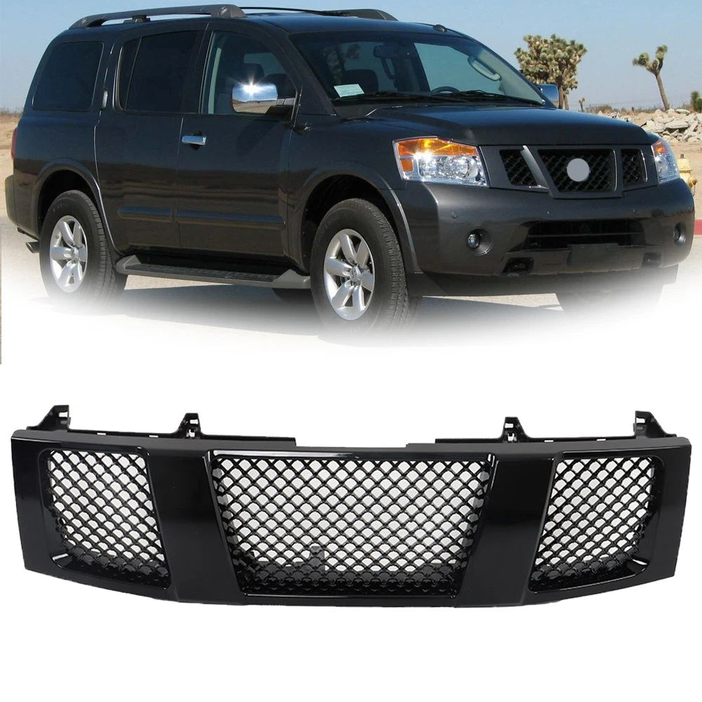 Front Hood Bumper Mesh Grille Cover for Nissan Titan Armada (2004–2007)
