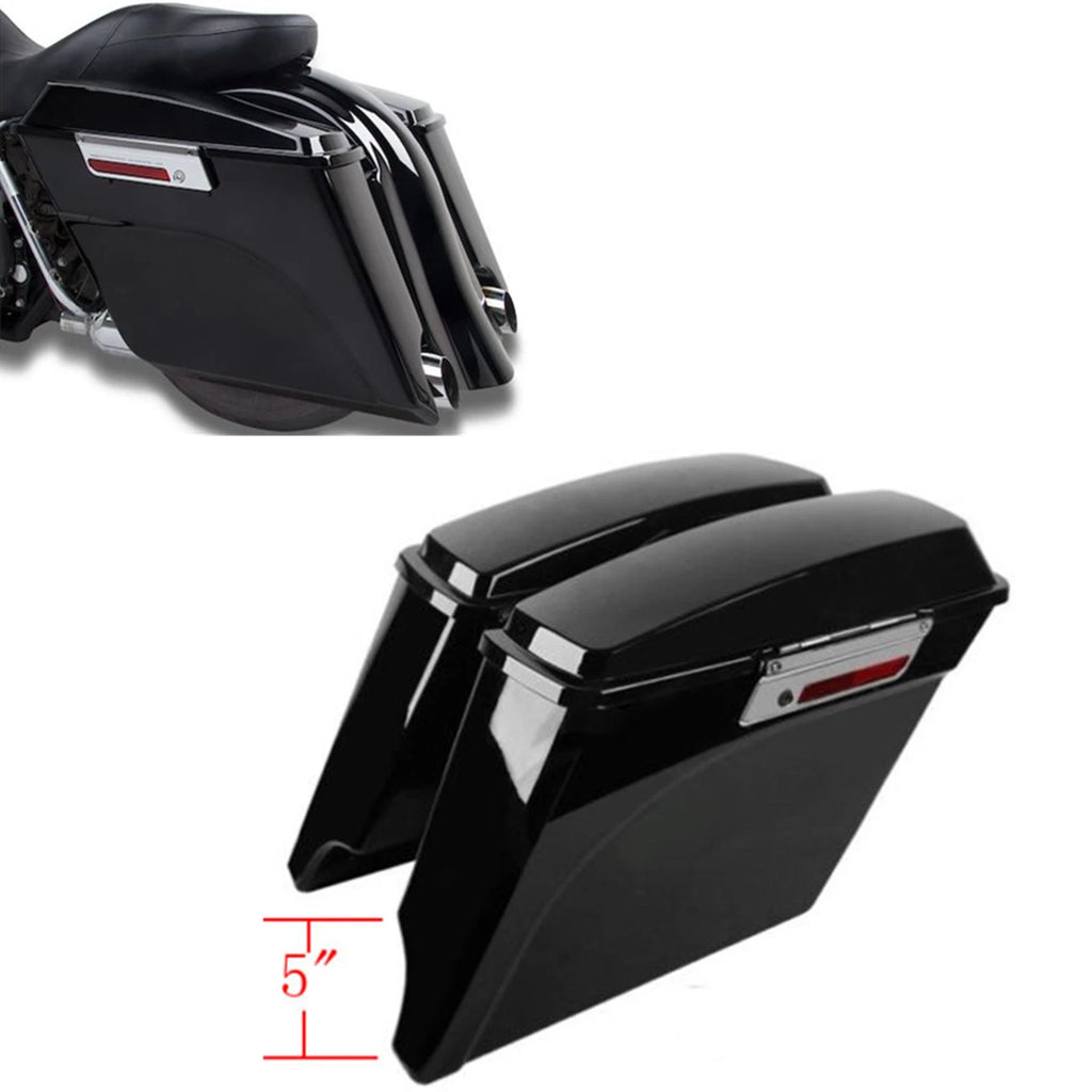 5" Extended Saddlebags with Lids for Harley Touring Street Glide (1993–2013)