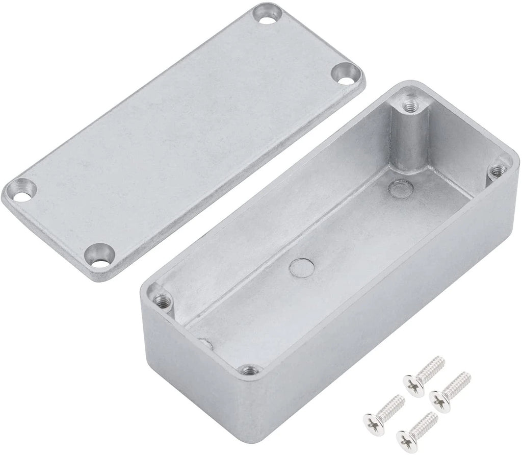 Aluminum Effect Box for Guitar (90mm x 40mm x 30mm) Silver Case