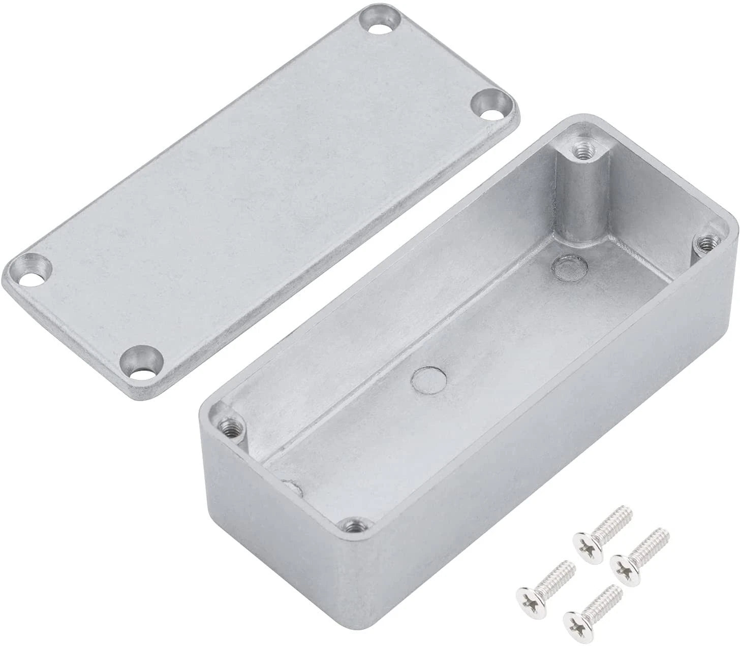 Aluminum Effect Box for Guitar (90mm x 40mm x 30mm) Silver Case