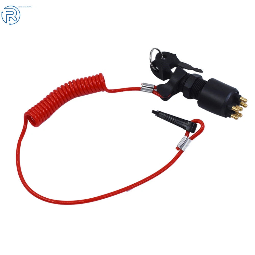 Ignition Key Switch with Safety Lanyard for Evinrude Johnson (175974)