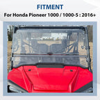 Scratch Resistant Flip Windshield for Honda Pioneer 1000/1000-5 (2016–2025)