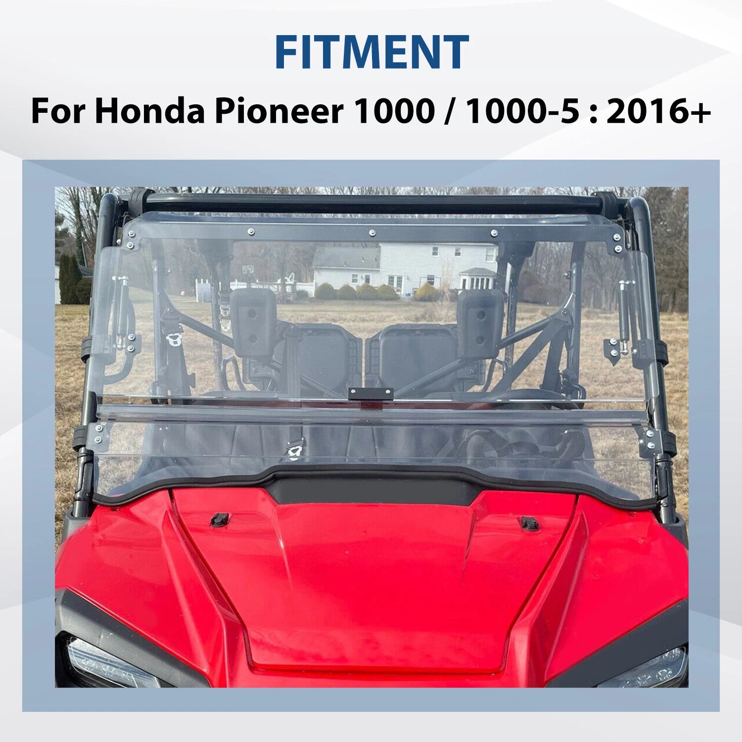 Scratch Resistant Flip Windshield for Honda Pioneer 1000/1000-5 (2016–2025)