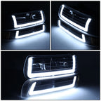 DRL LED Light Bar Type-2 Headlights for Silverado Suburban (1999–2002)