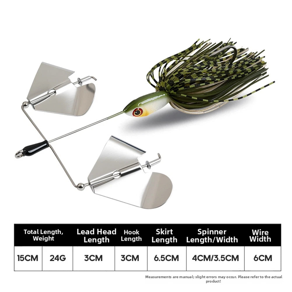 Chatterbait Lure 24g 15cm Long Bladed Jig for Bass Fishing (2023)