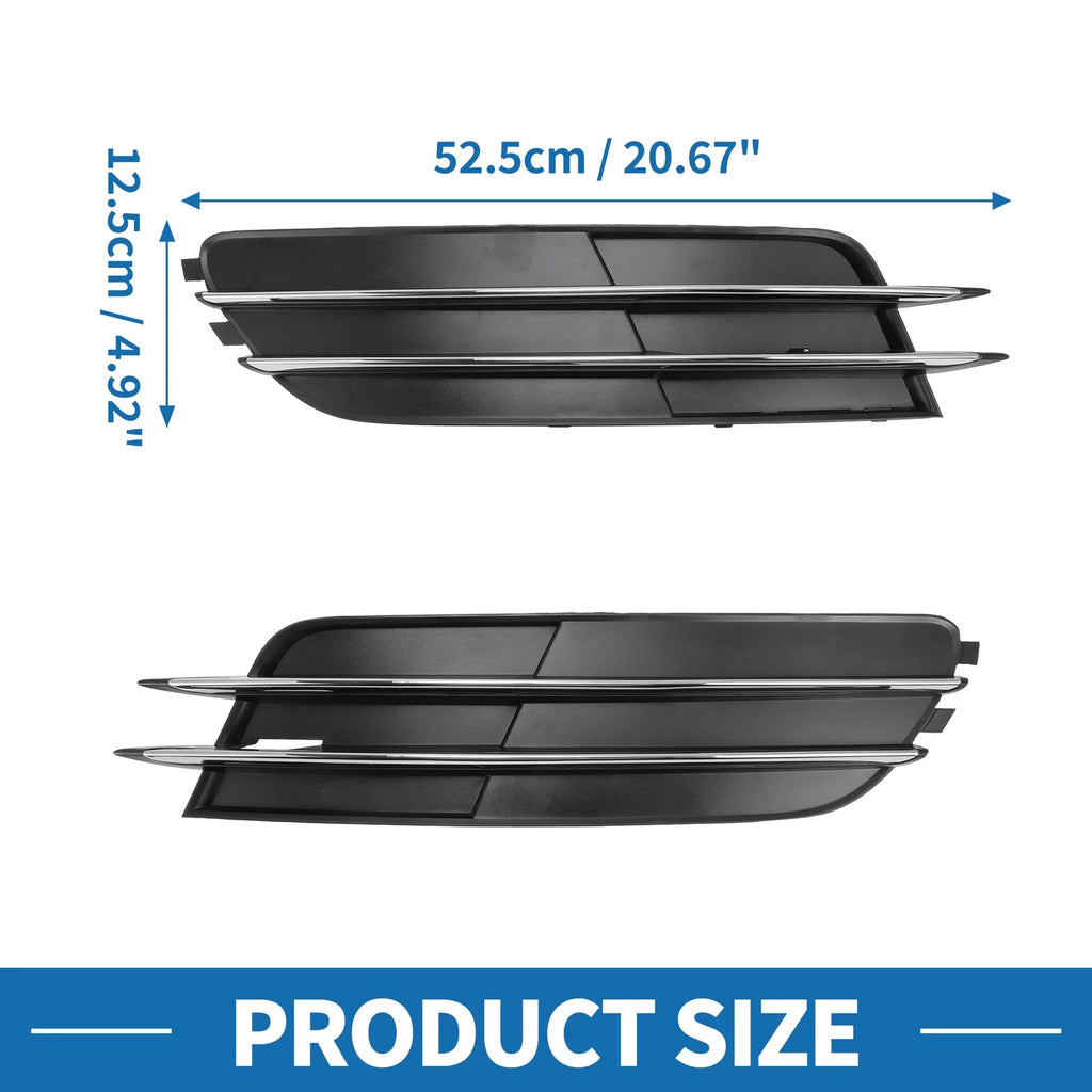 1 Pair Front Fog Light Grill for Audi A6 (2012–2015) No. 4G0807681/4G0807682